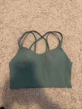 lululemon athletica Green Strappy Ribbed Sports Bra